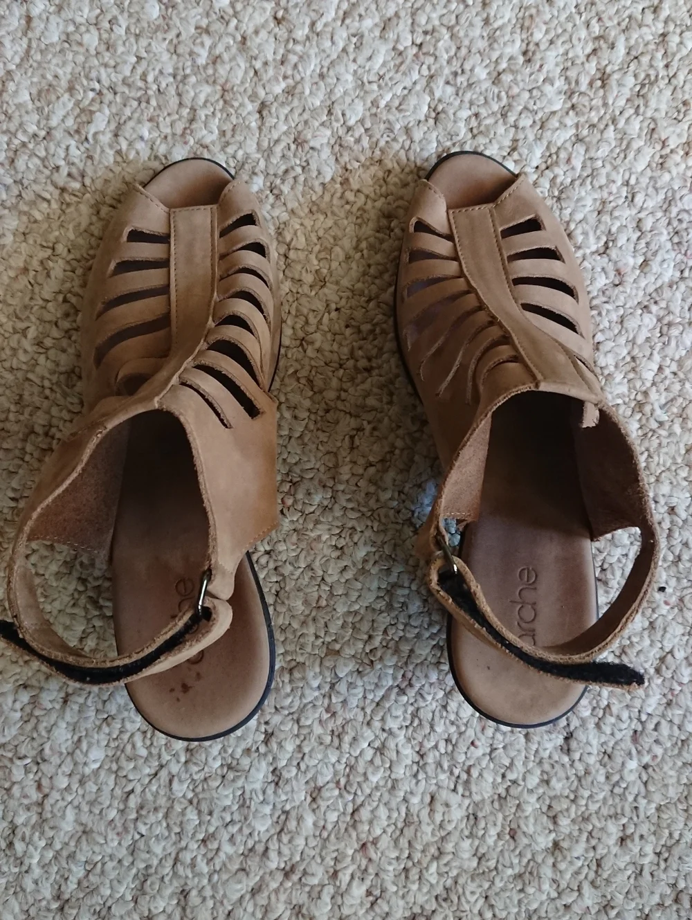 Arche Enexor Cutout Slingback brown suede leather Mid-Heel Sandals size 7.5